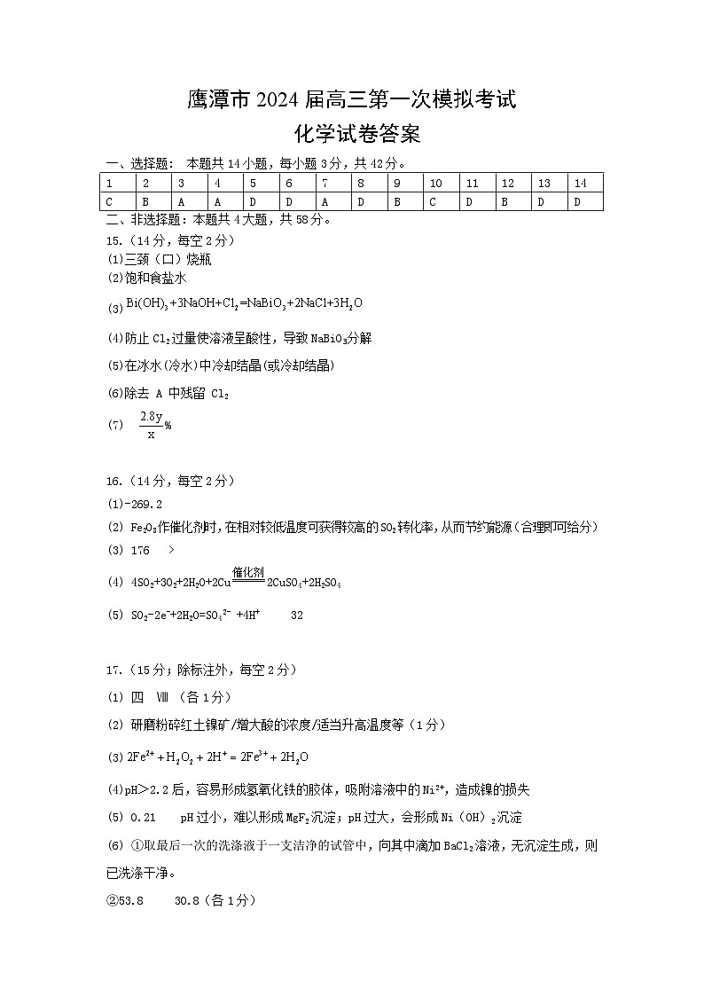 24届一模化学答案第1页