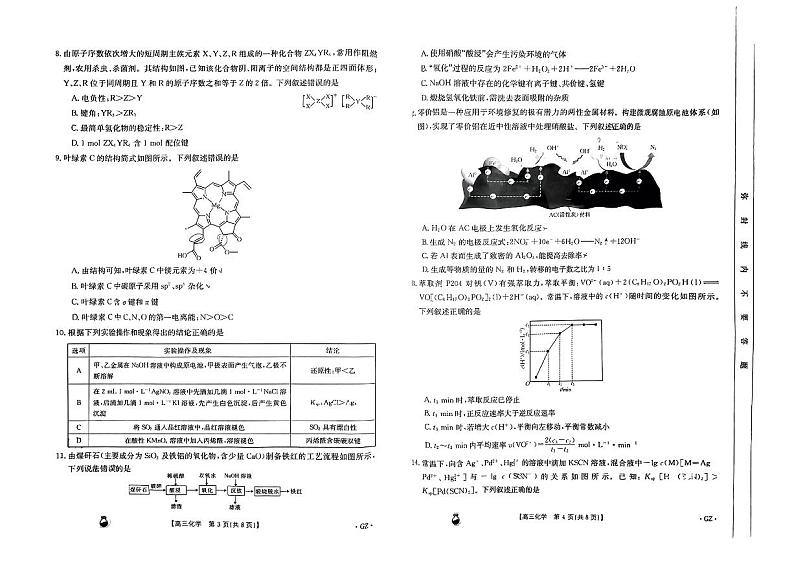 贵州省安顺市部分学校2024届高三下学期二模考试化学试题第2页