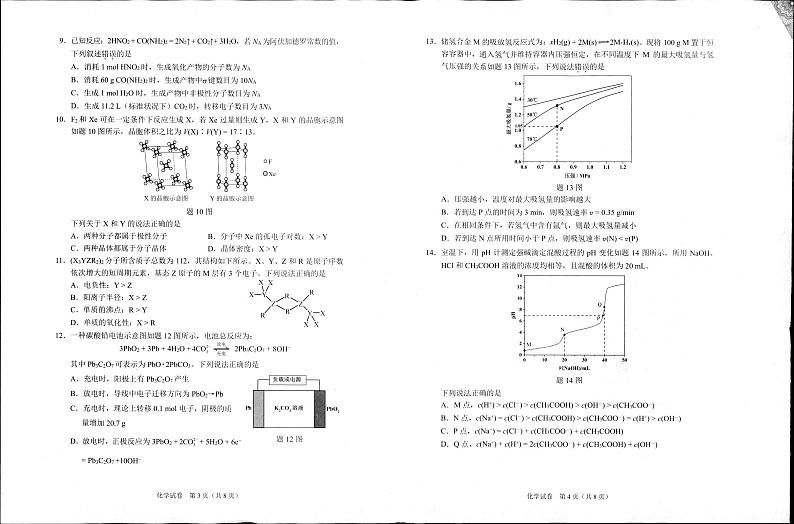 重庆市2024高考副科题型变化3月抽样统测考试化学第2页