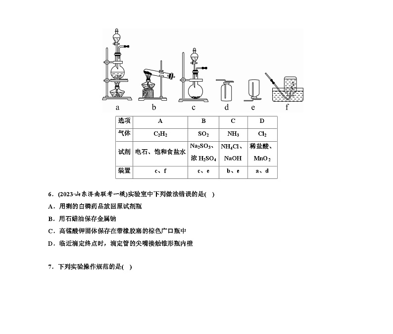 第一部分 题型21　实验仪器的选用与基本操作（含解析）2024高考化学二轮复习第3页