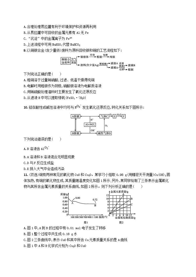 2025届高考化学一轮复习专项练习课时规范练8金属材料金属矿物的开发利用第3页