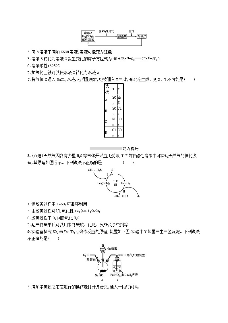2025届高考化学一轮复习专项练习课时规范练10硫及其重要化合物第2页