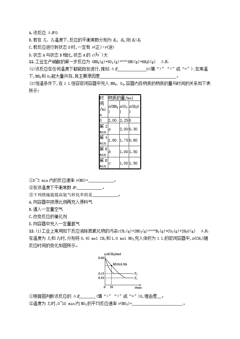 2025届高考化学一轮复习专项练习课时规范练21化学平衡状态化学平衡的移动03