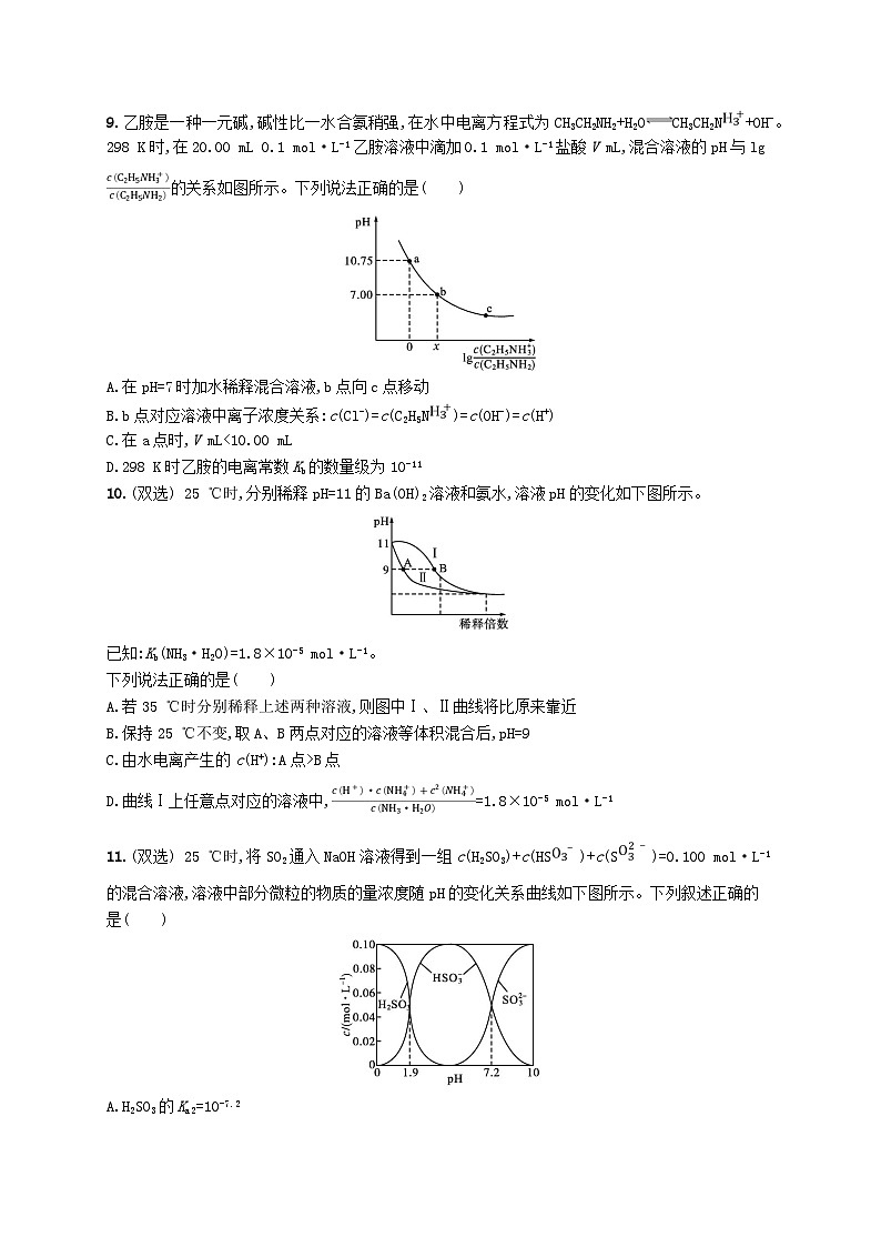 2025届高考化学一轮复习专项练习课时规范练23电离平衡第3页
