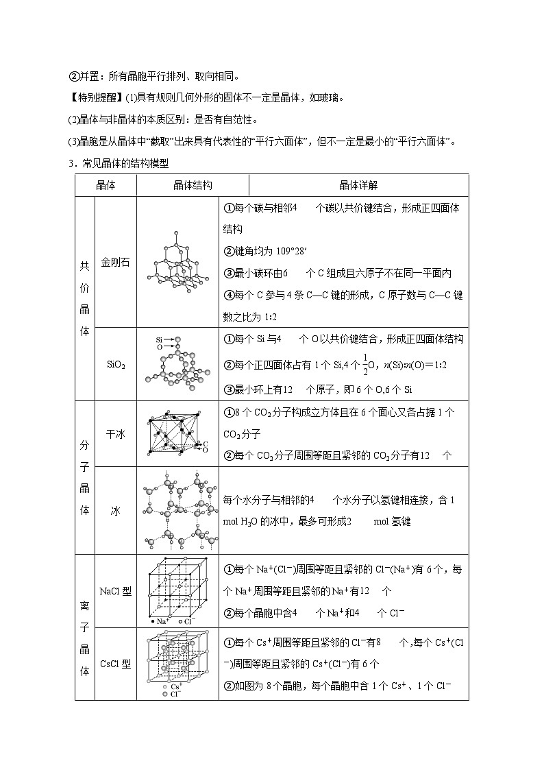第30讲  晶体结构与性质（讲）- 2024年高考化学大一轮复习【精讲精练】（原卷版）第2页