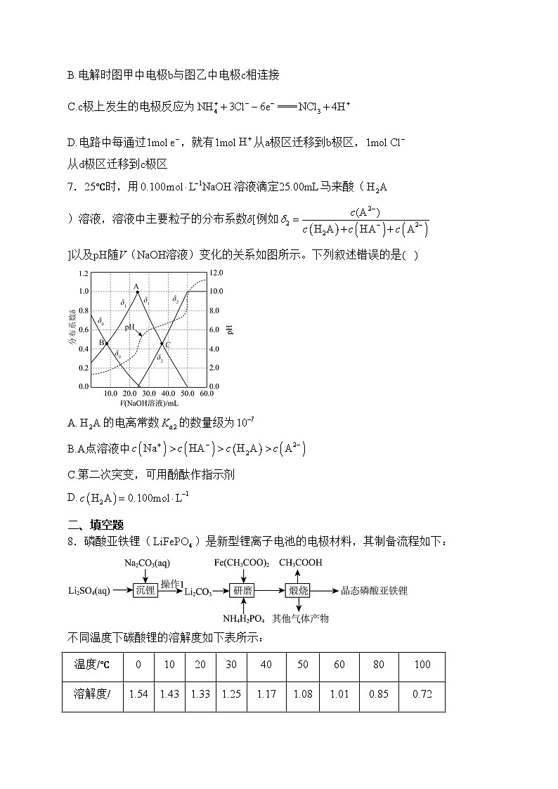 湘豫名校联考2023届高三下学期第三次模拟考试（5月）理科综合化学试卷(含答案)第3页