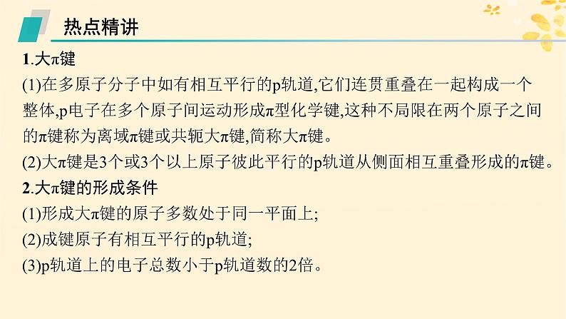 适用于新高考新教材备战2025届高考化学一轮总复习第5章物质结构与性质元素周期律热点专攻14大π键及判断课件第2页