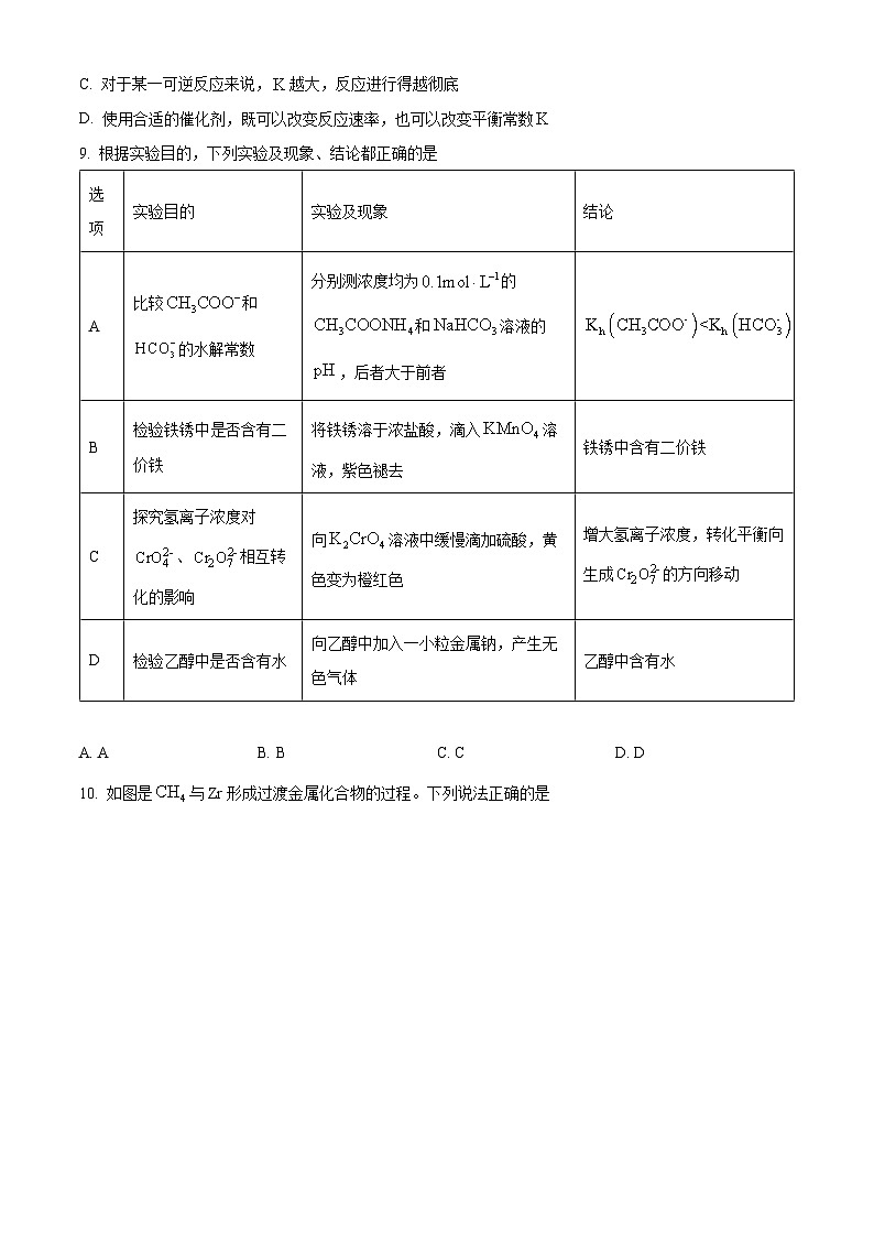 湖南省长沙市周南中学2023-2024学年高二下学期第一次月考化学试题（Word版附解析）03