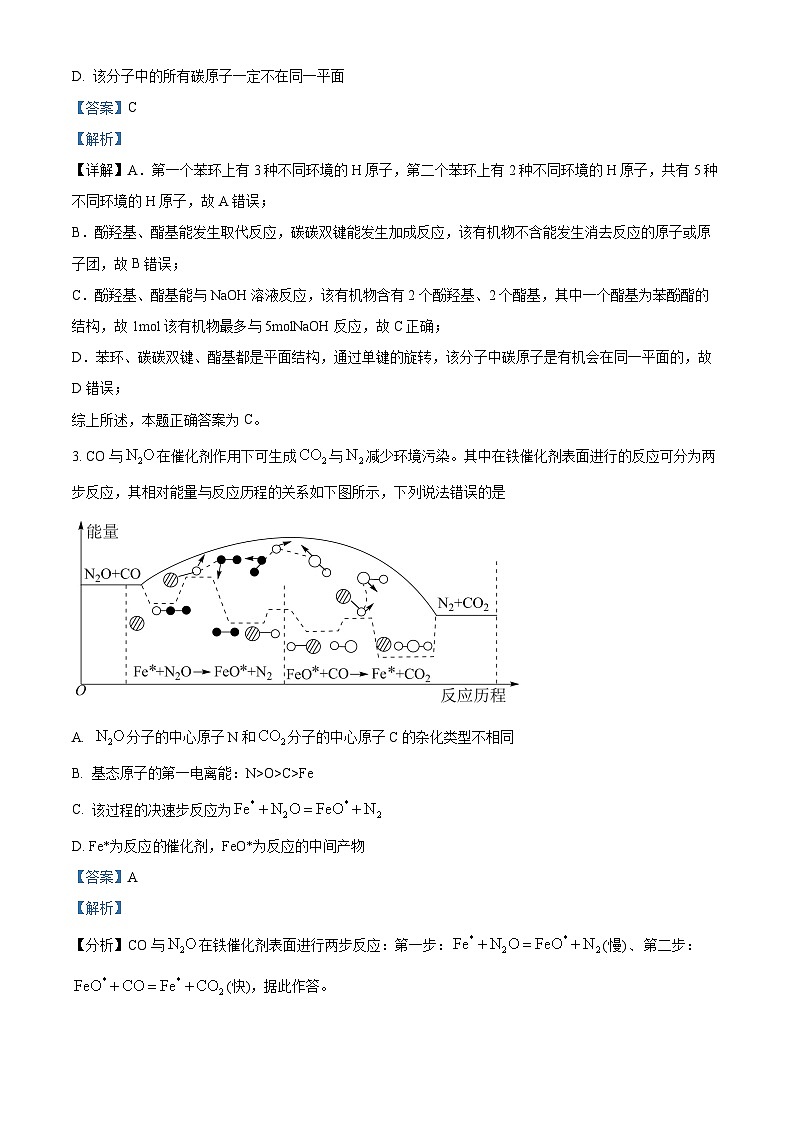 山西省部分高中2024届高三第一次模拟考试理综-化学试卷（原卷版+解析版）02