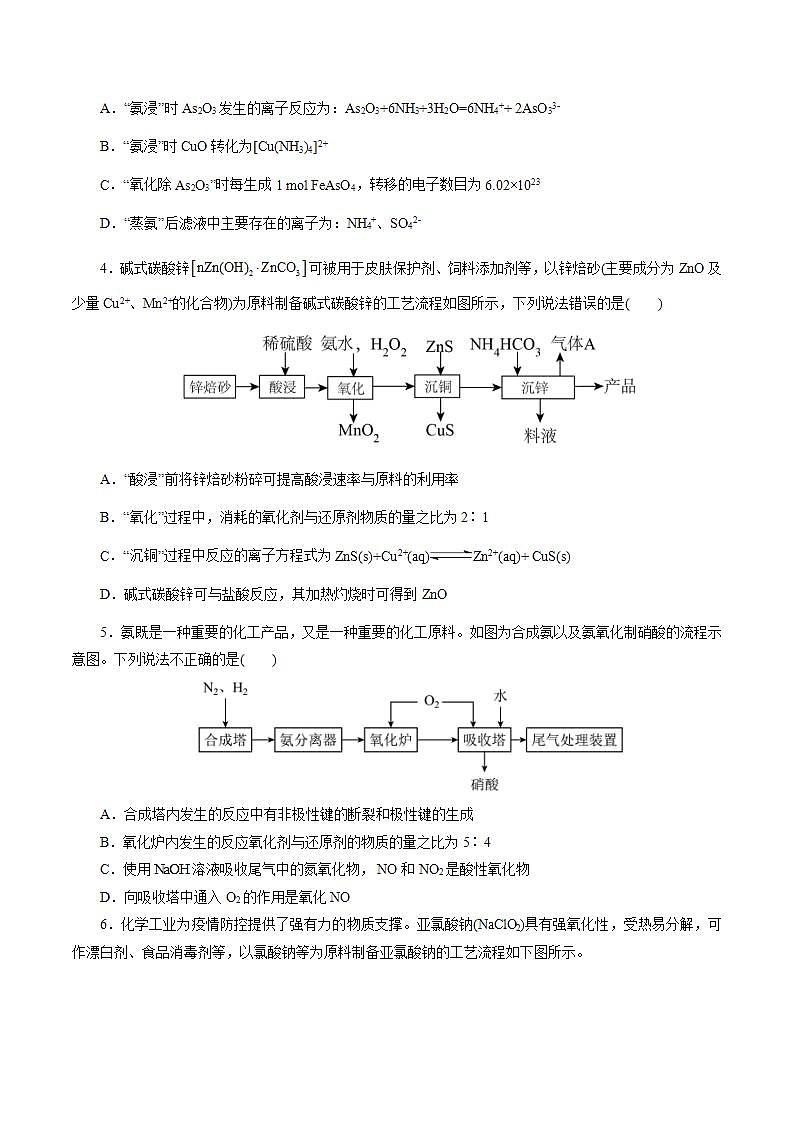 专题10   化学工艺流程(题型突破)(测试)-高考化学二轮复习讲练测（新教材新高考）02
