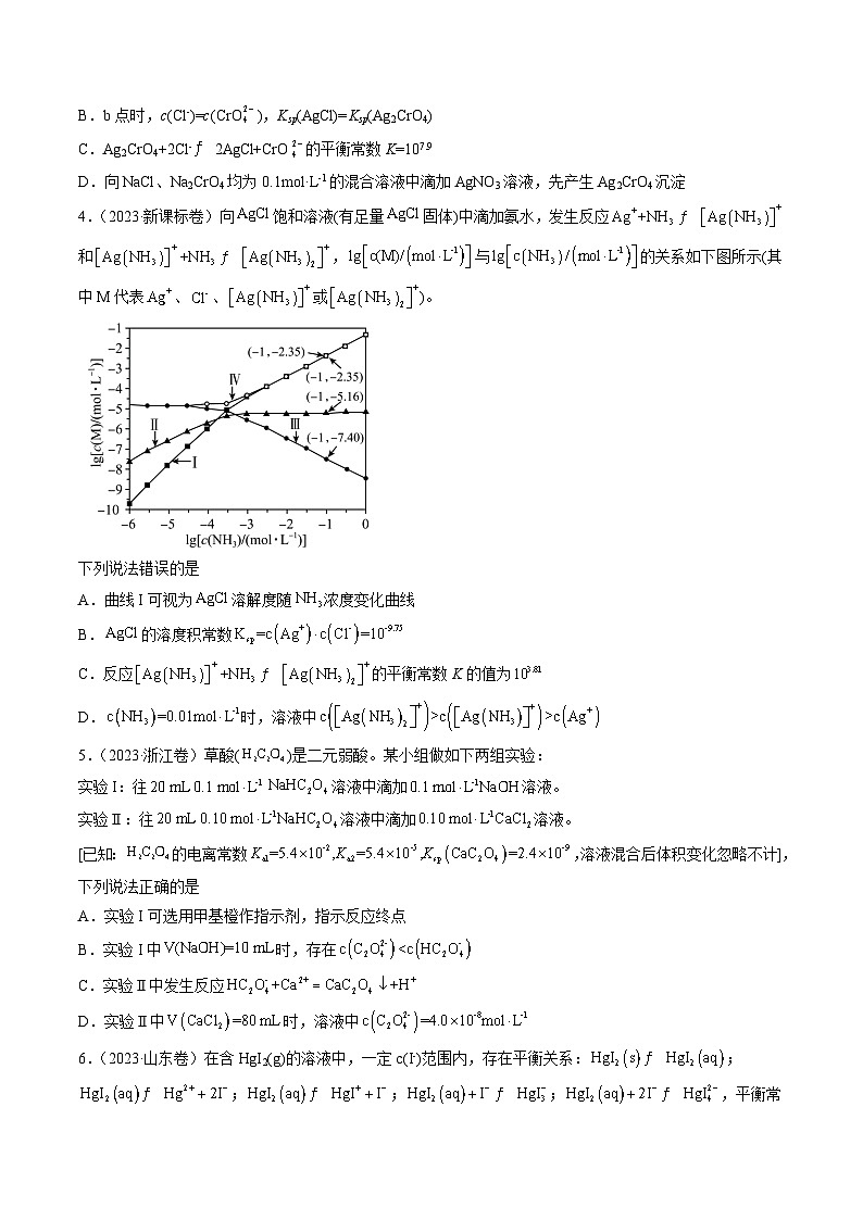 专题09 水溶液中的离子反应与平衡- 2023年高考真题和模拟题化学分项汇编（全国通用）02