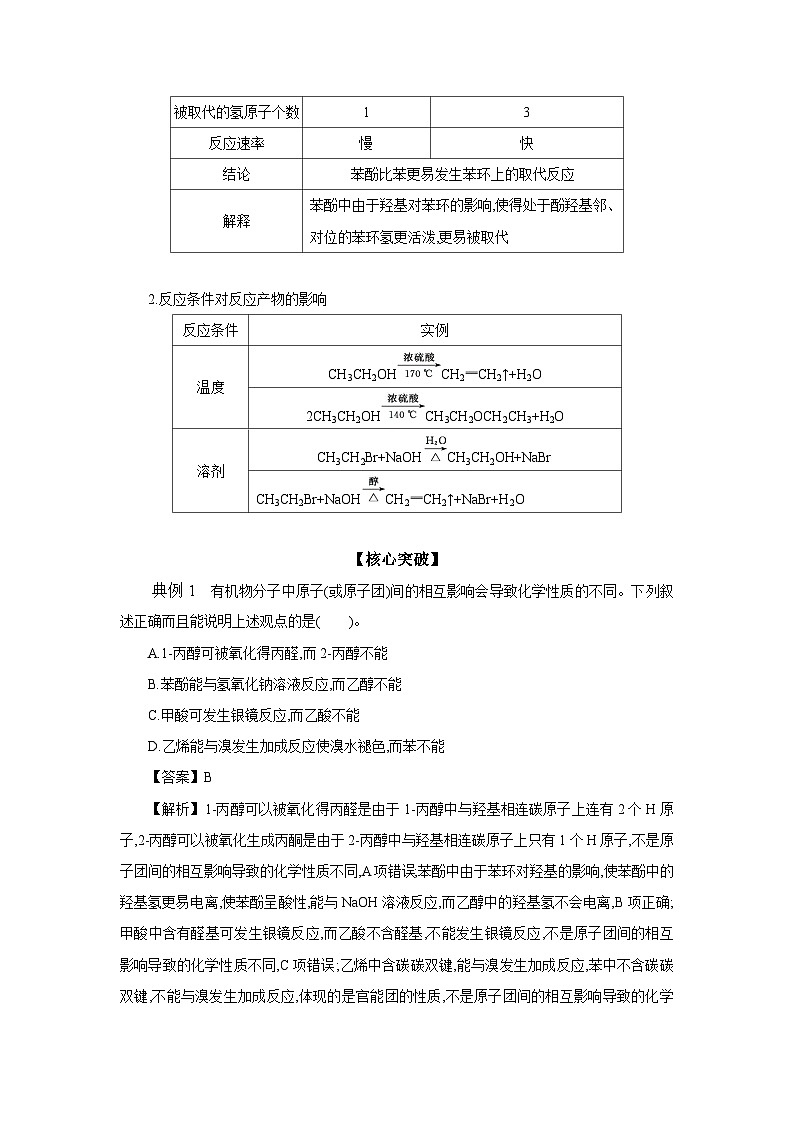 5.3 第1课时 有机物基团间的相互影响 重要有机物相互之间的转化 学案 2023-2024学年高二化学苏教版（2020）选择性必修第三册02