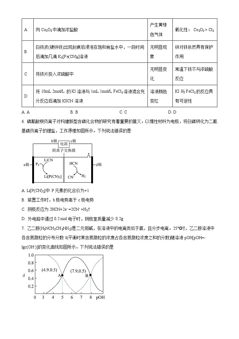 2024届宁夏中卫市高三下学期一模理综试题-高中化学（原卷版+解析版）03