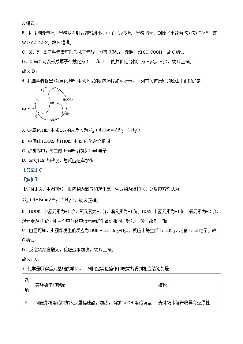 2024届陕西省西安市第一中学高三下学期第十次模拟考试理综试题-高中化学（原卷版+解析版）03
