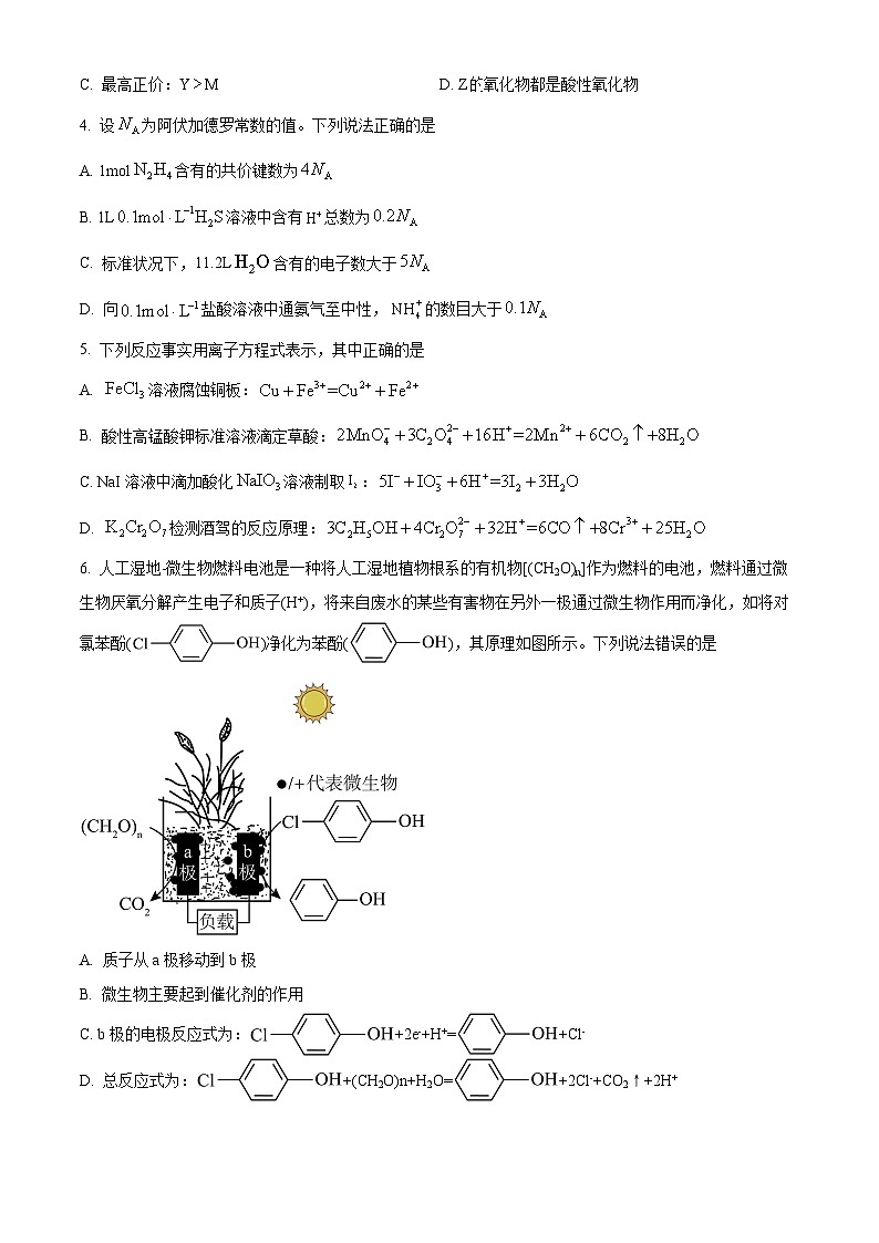 2024届四川省泸州市高三二诊理科综合能力试题-高中化学（原卷版+解析版）02