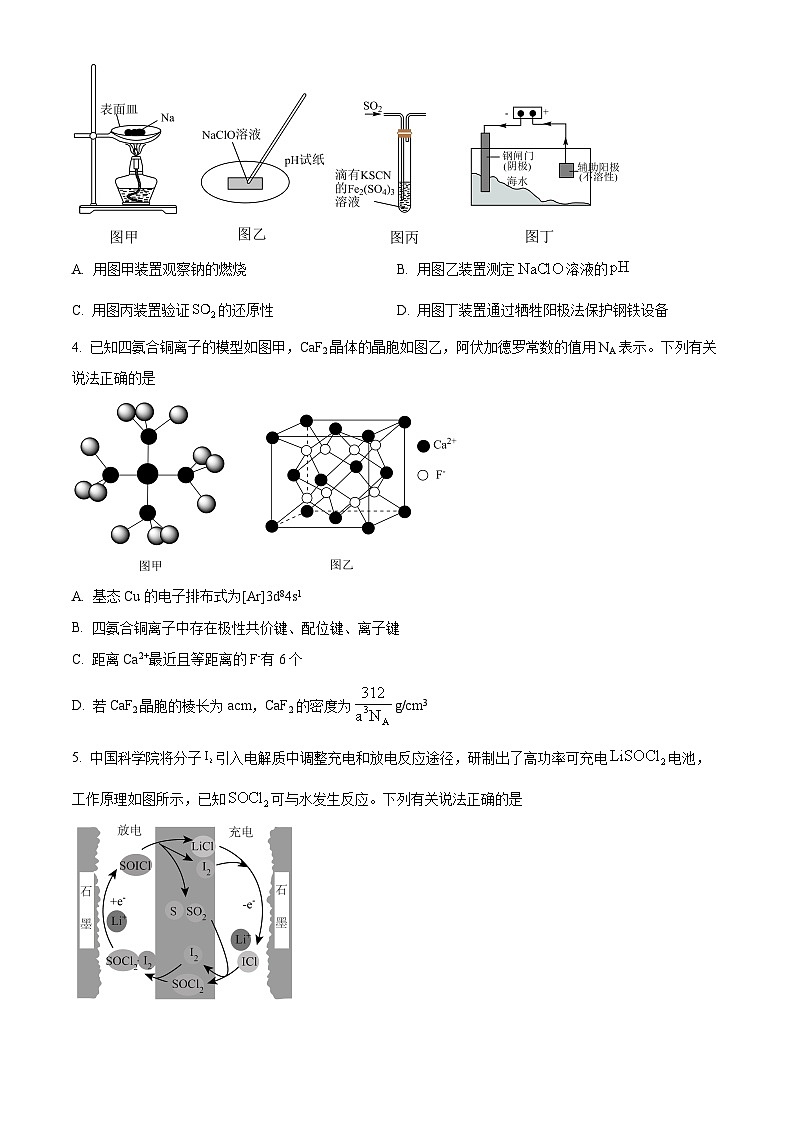 2024届云南省楚雄彝族自治州高三下学期二模理综试题-高中化学（原卷版+解析版）02