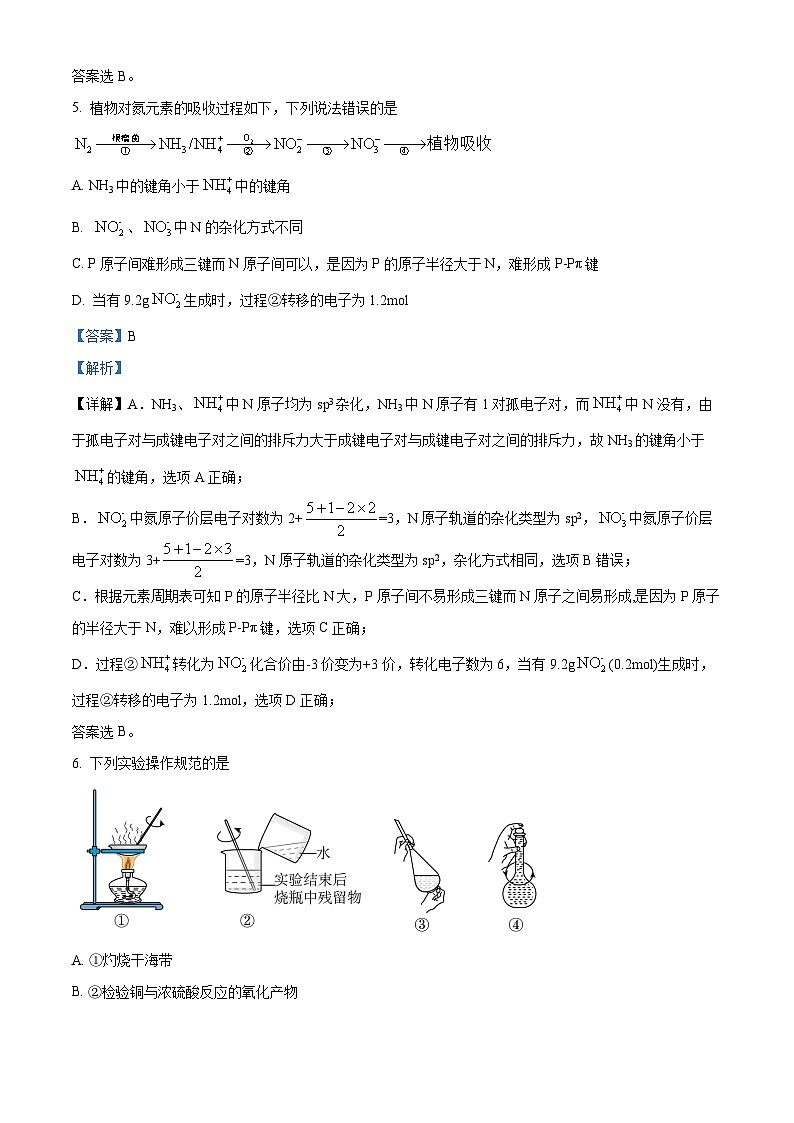 山东省烟台市第一中学2023-2024学年高三下学期4月份月考化学试题（解析版）第3页