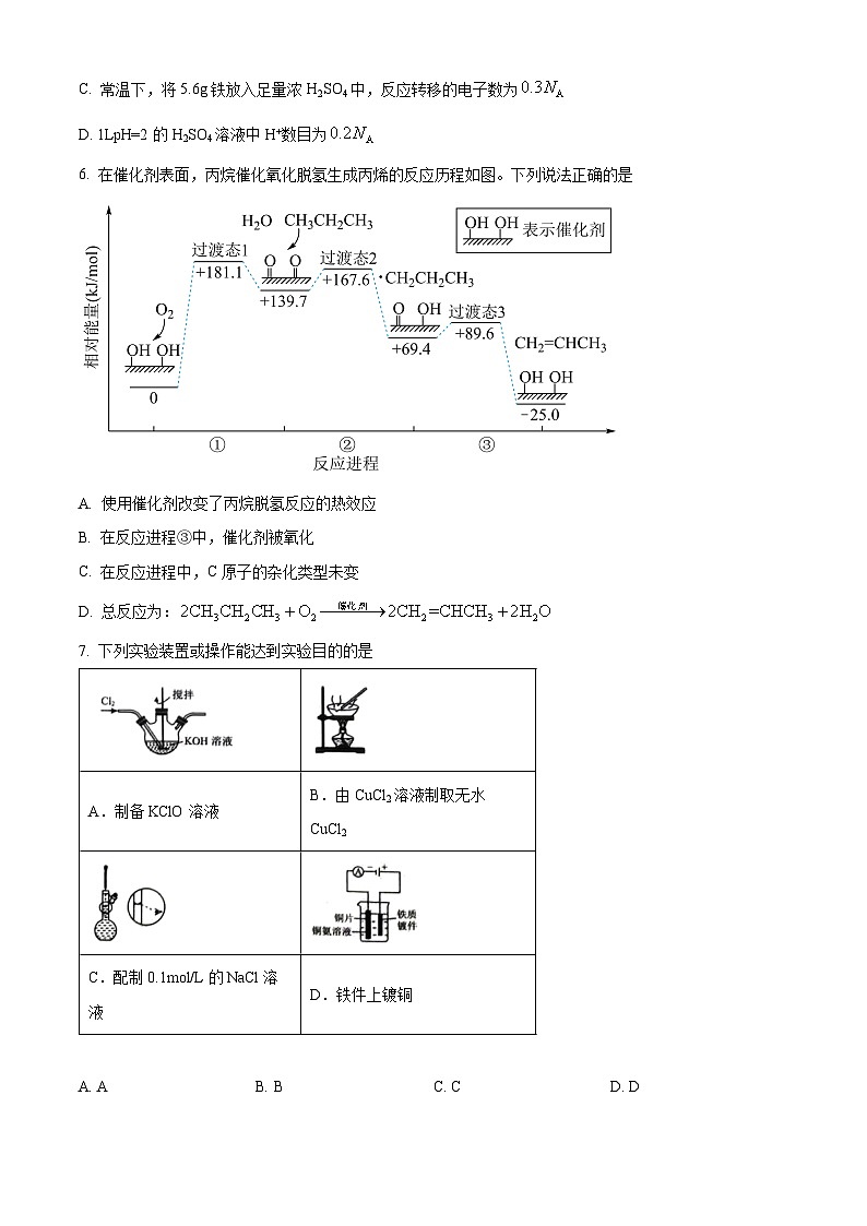 重庆市黔江民族中学校2023-2024学年高三下学期4月月考化学试题（原卷版）第2页