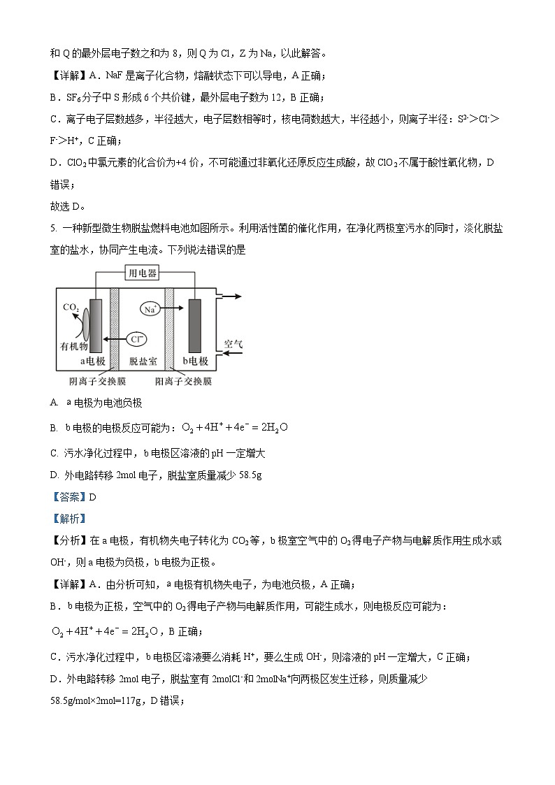四川省绵阳市南山中学实验学校2024届高三下学期3月月考化学试题（Word版附解析）03