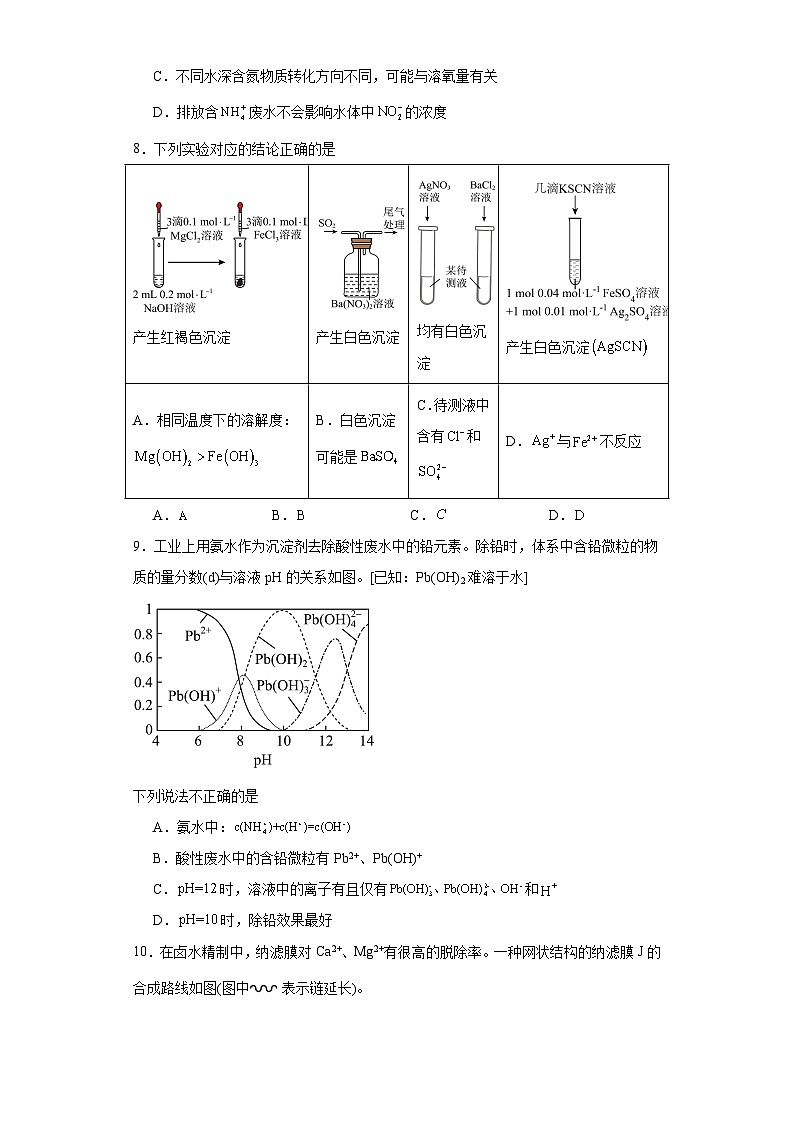 北京市第一○一中学2023-2024学年高三下学期统练三化学试卷（含解析）第3页