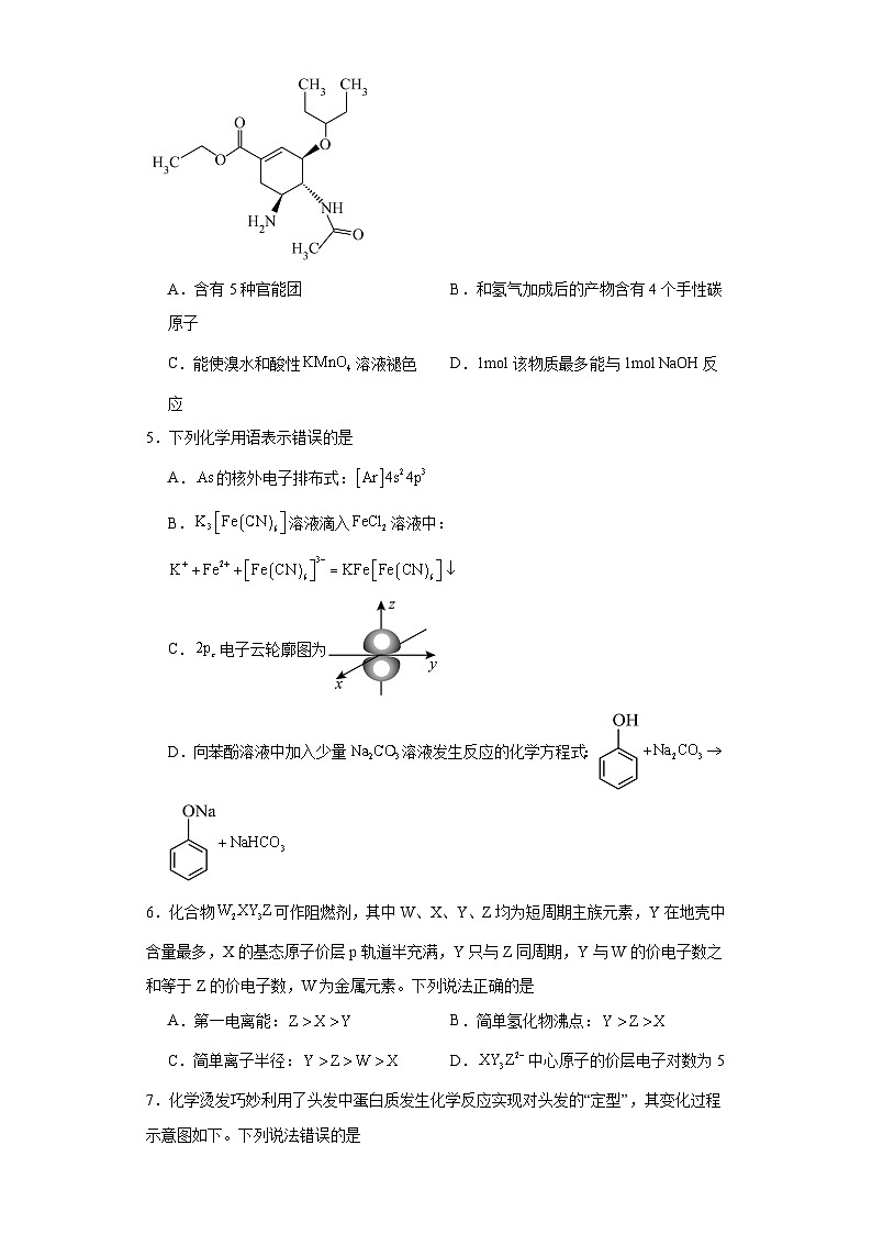 2024届高三下学期第二次学业质量评价（T8联考）化学试题（含解析）02