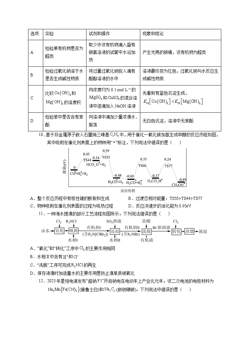 2024年高考第二次模拟考试：化学（河北卷）（考试版）03
