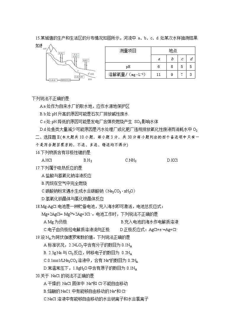 2023年7月浙江省普通高中学业水平考试（学考）化学试卷（Word版附答案）03
