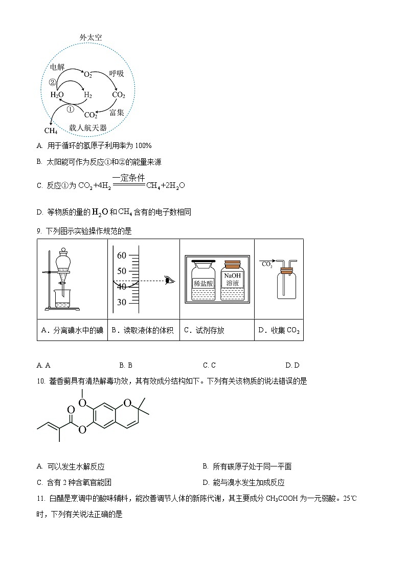 天津市红桥区2024届高三一模化学试题（原卷版）第3页