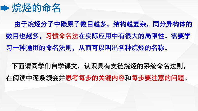 化学人教版（2019）选择性必修3 2.1.2烷烃的命名  课件第6页