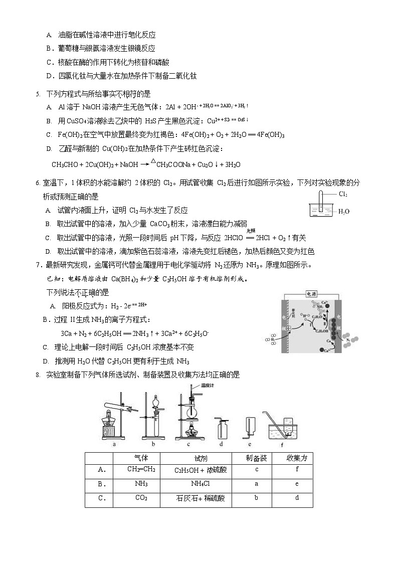 2024北京朝阳高三一模化学试题及答案第2页