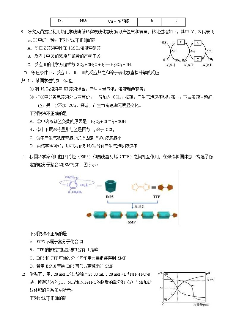 2024北京朝阳高三一模化学试题及答案第3页
