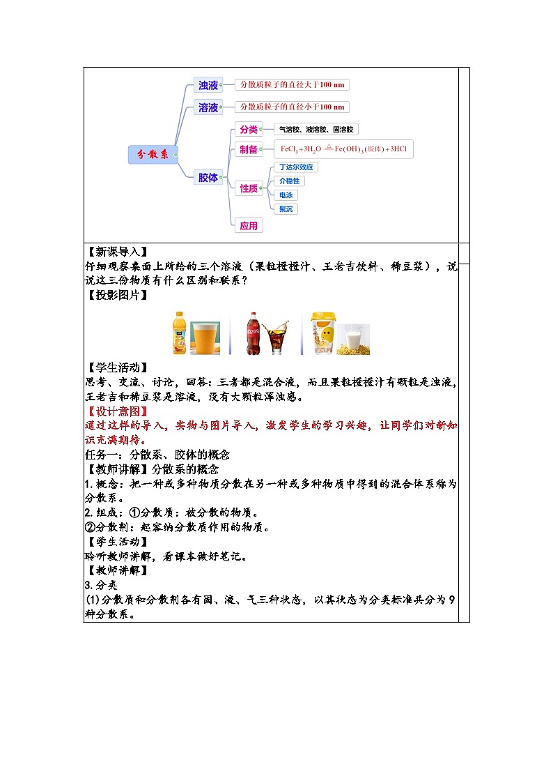 《常见的分散系 胶体》教案02