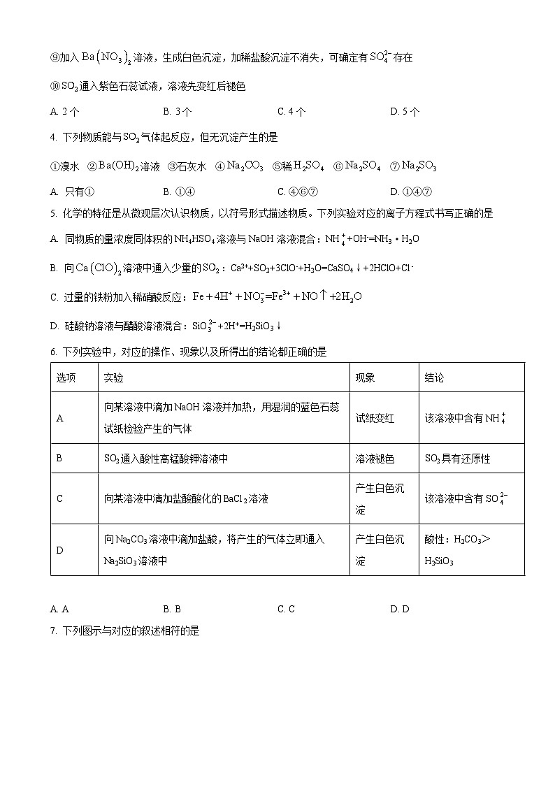 山东省临沂第四中学2023-2024学年高一下学期3月月考化学试题（原卷版）第2页