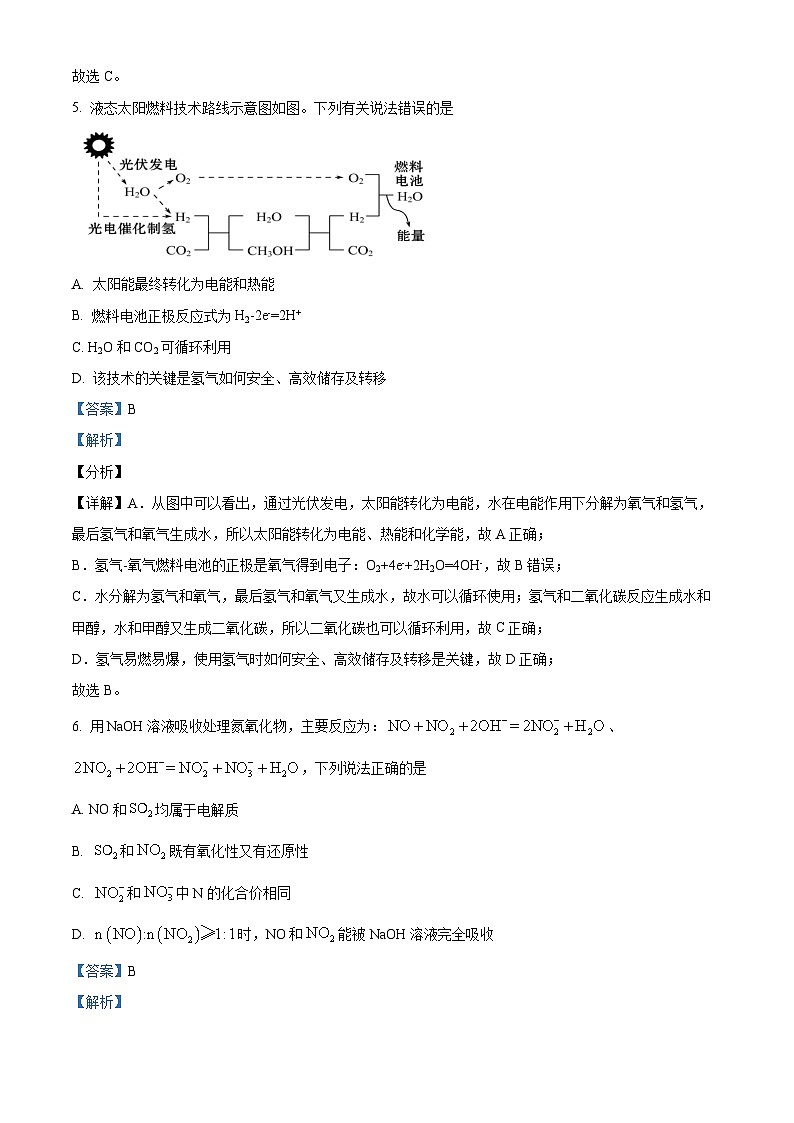 江苏省连云港市灌云县杨集高级中学2023-2024学年高一下学期3月阶段检测化学试题（原卷版+解析版）03