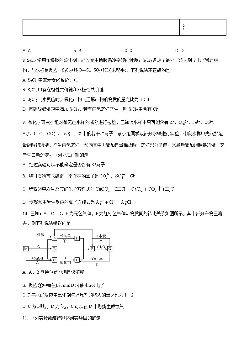 北京市顺义区第一中学2023-2024学年高一下学期3月月考化学试题（Word版附解析）第3页
