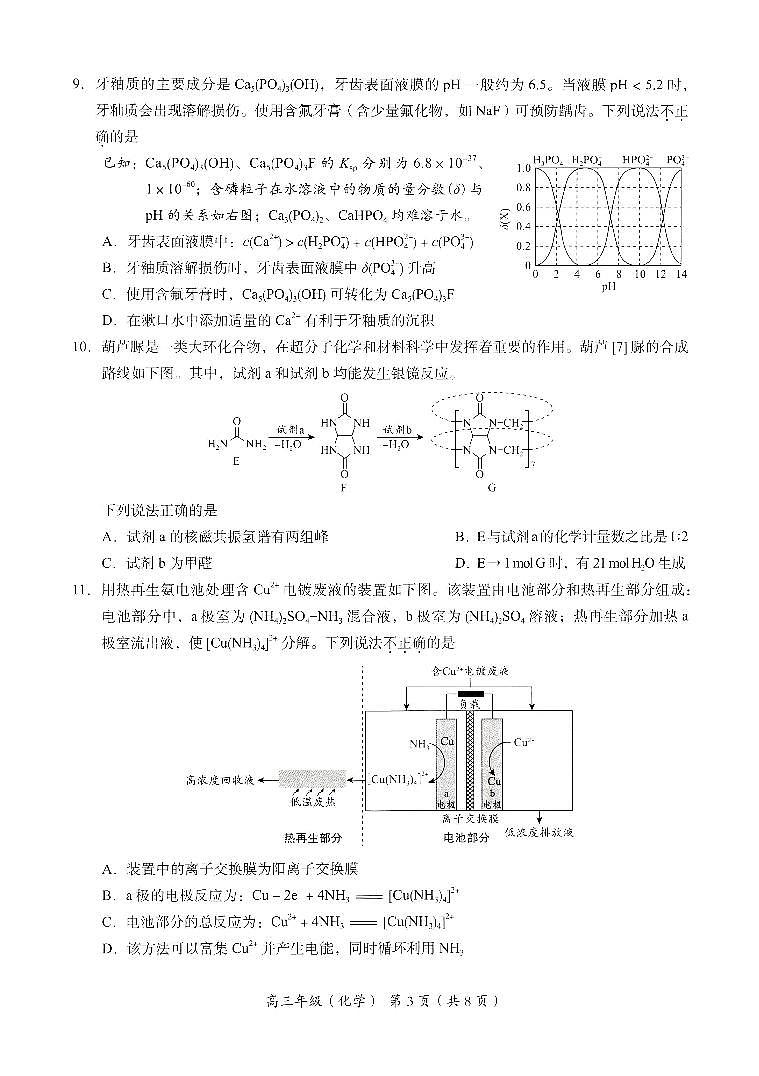 2024年北京市海淀区高三一模化学试题及答案03