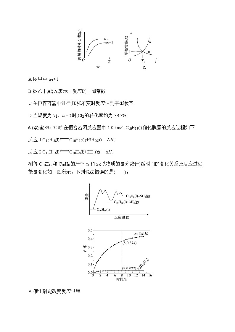 新教材（通用版）高考化学二轮复习专题突破练9化学反应速率与化学平衡(A)含答案第3页