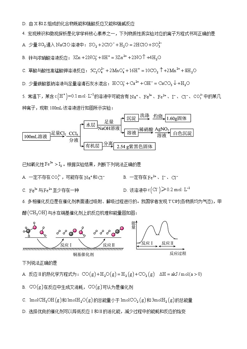 湖北省武汉市第十一中学2023-2024学年高一下学期3月月考化学试卷（解析版）02