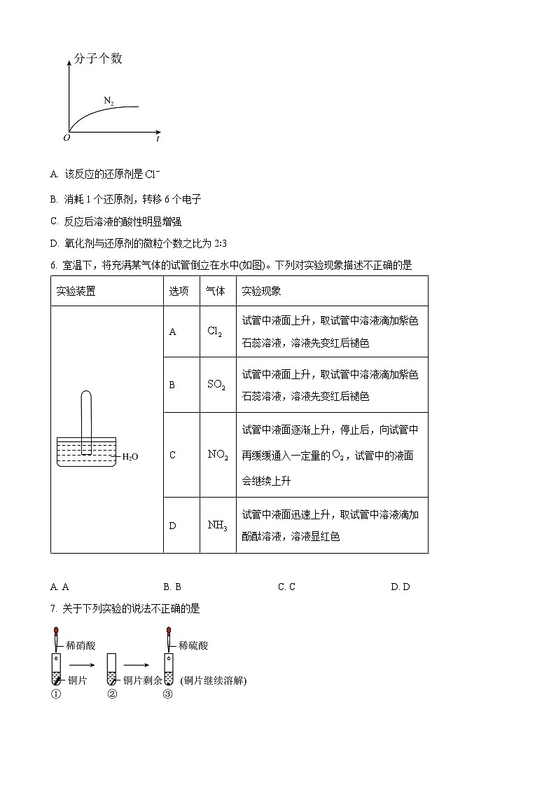 北京市陈经纶中学2023-2024学年高一下学期3月月考化学试题（原卷版）第2页