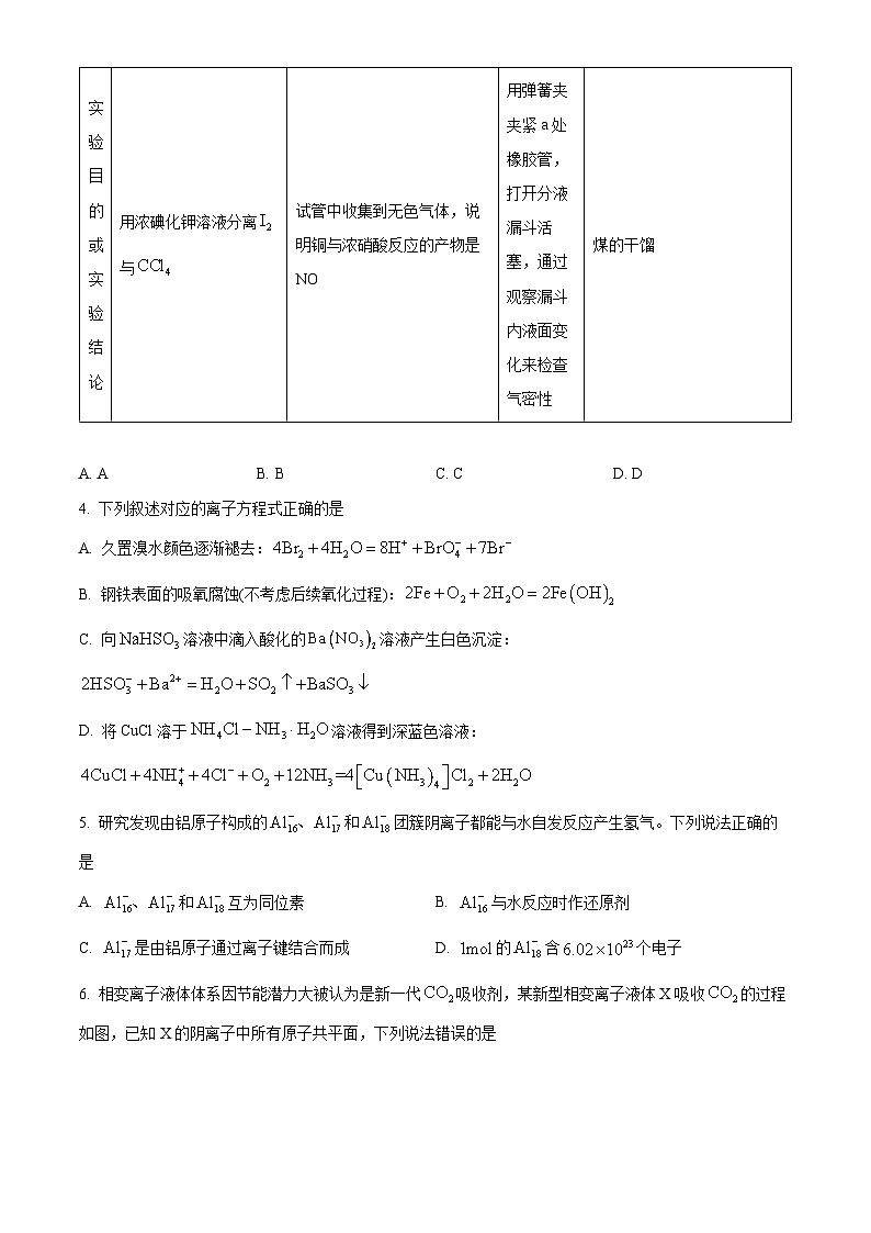 湖南省长沙市师范大学附属中学2024届高三下学期模拟试卷（一）化学试题无答案第2页