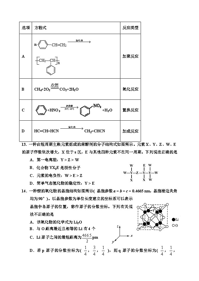 广东省信宜市部分中学2023-2024学年高二下学期4月月考化学试题（含答案）03
