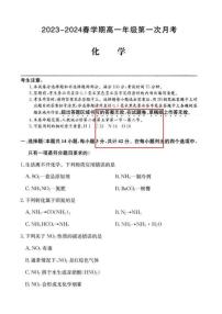 安徽省亳州市涡阳县2023-2024学年高一下学期4月月考化学试题