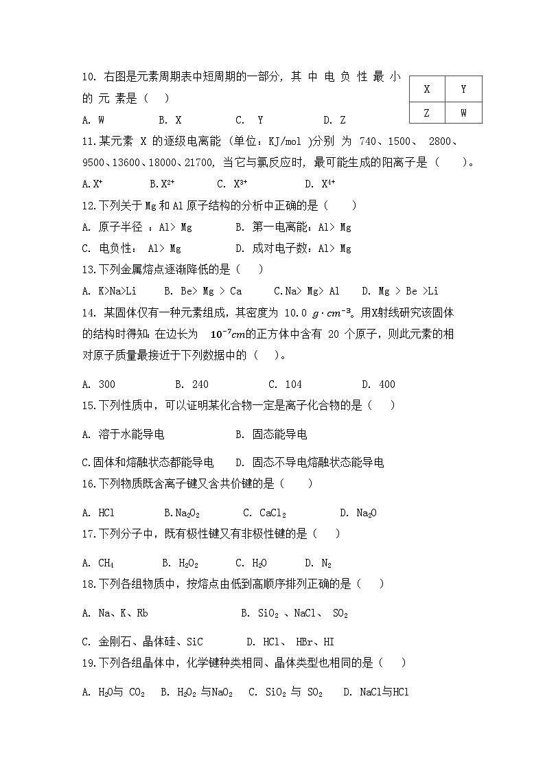 福建省莆田第十五中学2023-2024学年高二下学期第一次月考化学试题（无答案）02