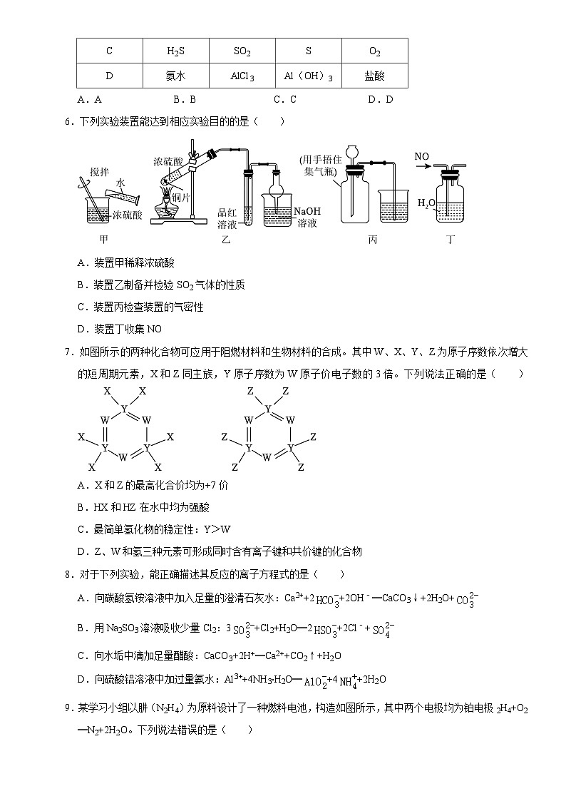 重庆市万州第二高级中学2023-2024学年高三下学期高考化学适应性试卷（二）+02