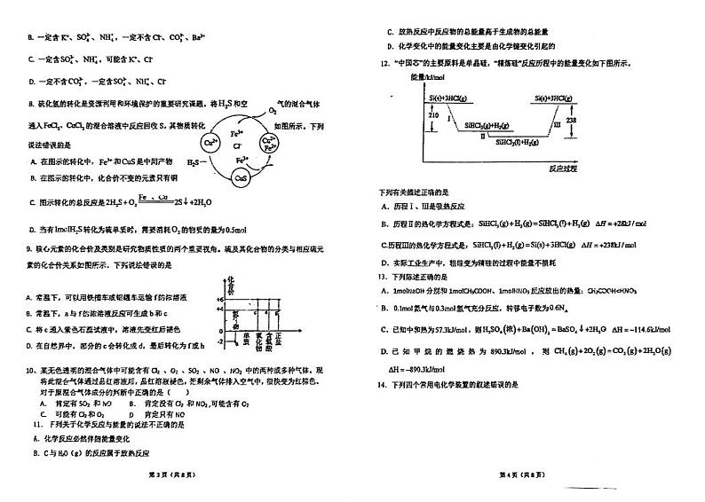 吉林省白城市洮南市2023-2024学年高一下学期4月期中考试化学试题02