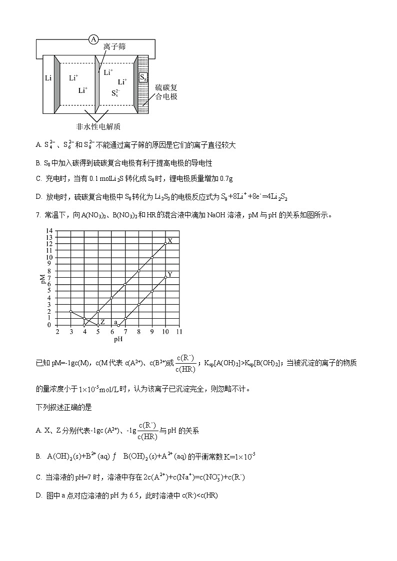 2024届四川省成都外国语教育集团高三下学期联考理科综合试题（二）-高中化学 Word版无答案第3页