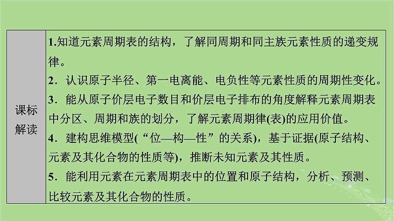 2025版高考化学一轮总复习第5章物质结构与性质元素周期律第17讲元素周期表和元素周期律课件02