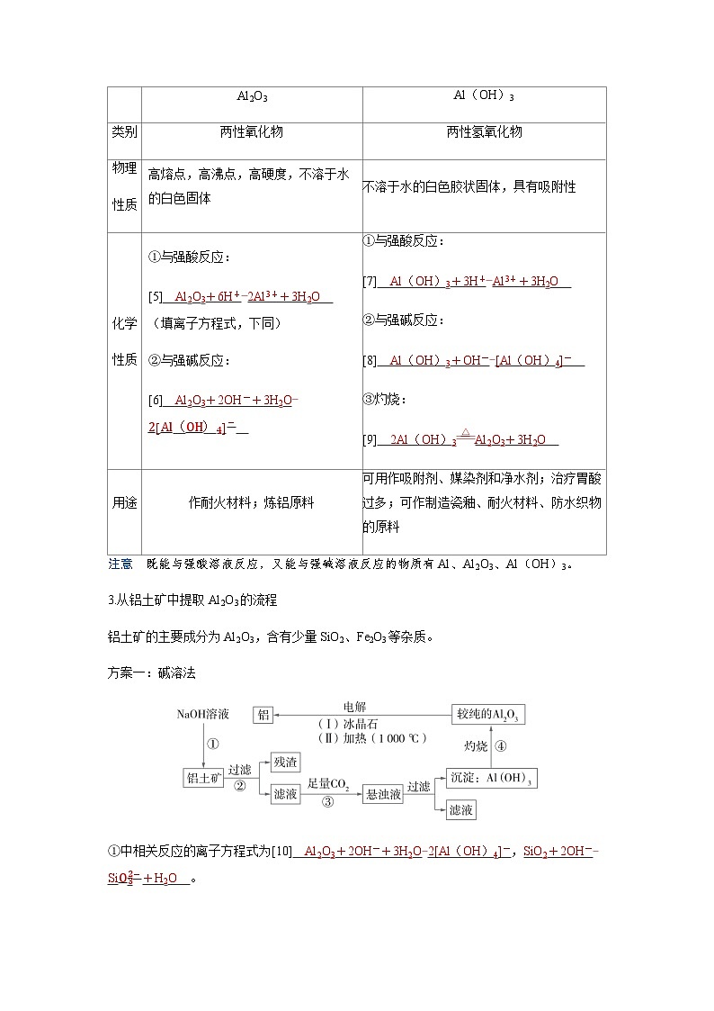2024届高考化学复习讲义第三章金属及其化合物第四讲镁铝及其化合物考点二铝及其化合物含答案第2页