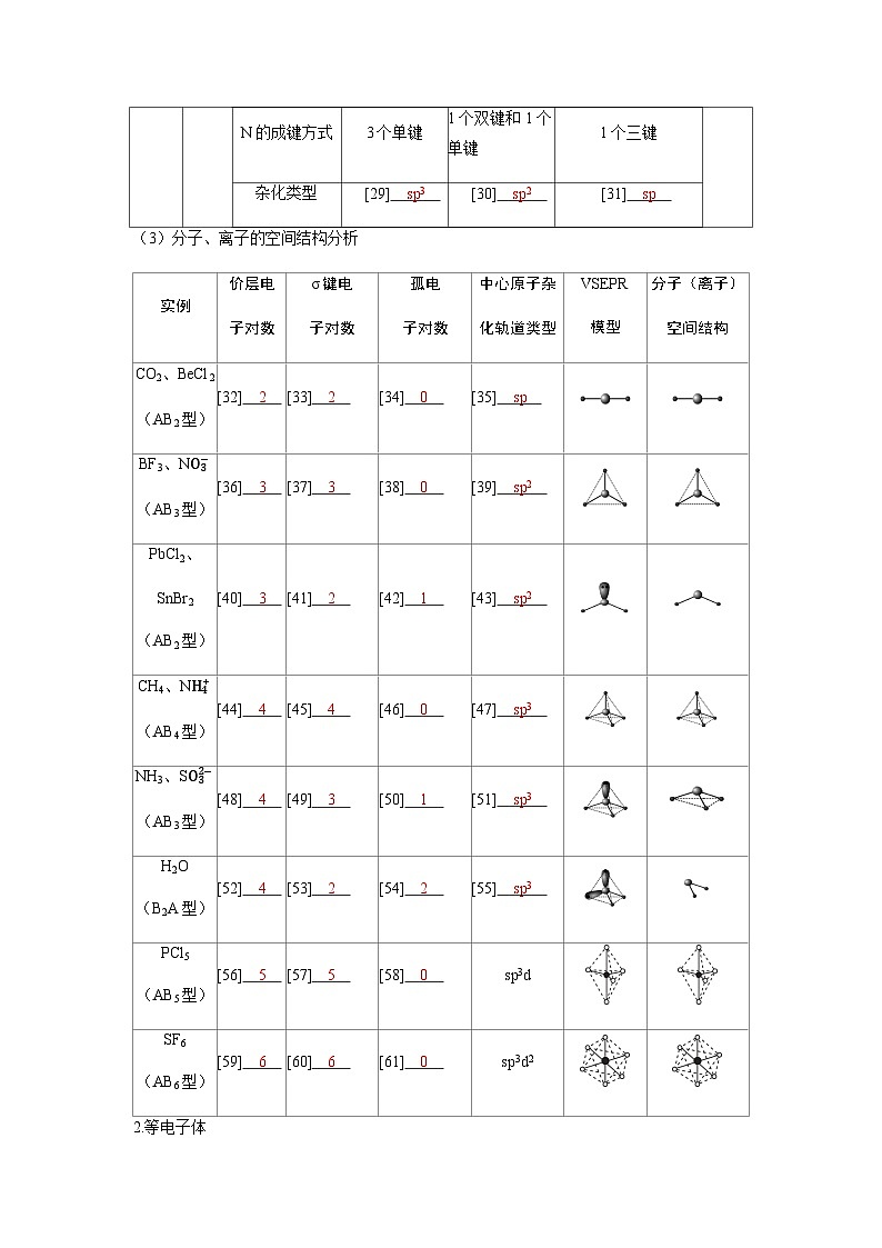 2024届高考化学复习讲义第五章物质结构与性质元素周期律第四讲化学键分子的空间结构考点二分子的空间结构含答案第3页