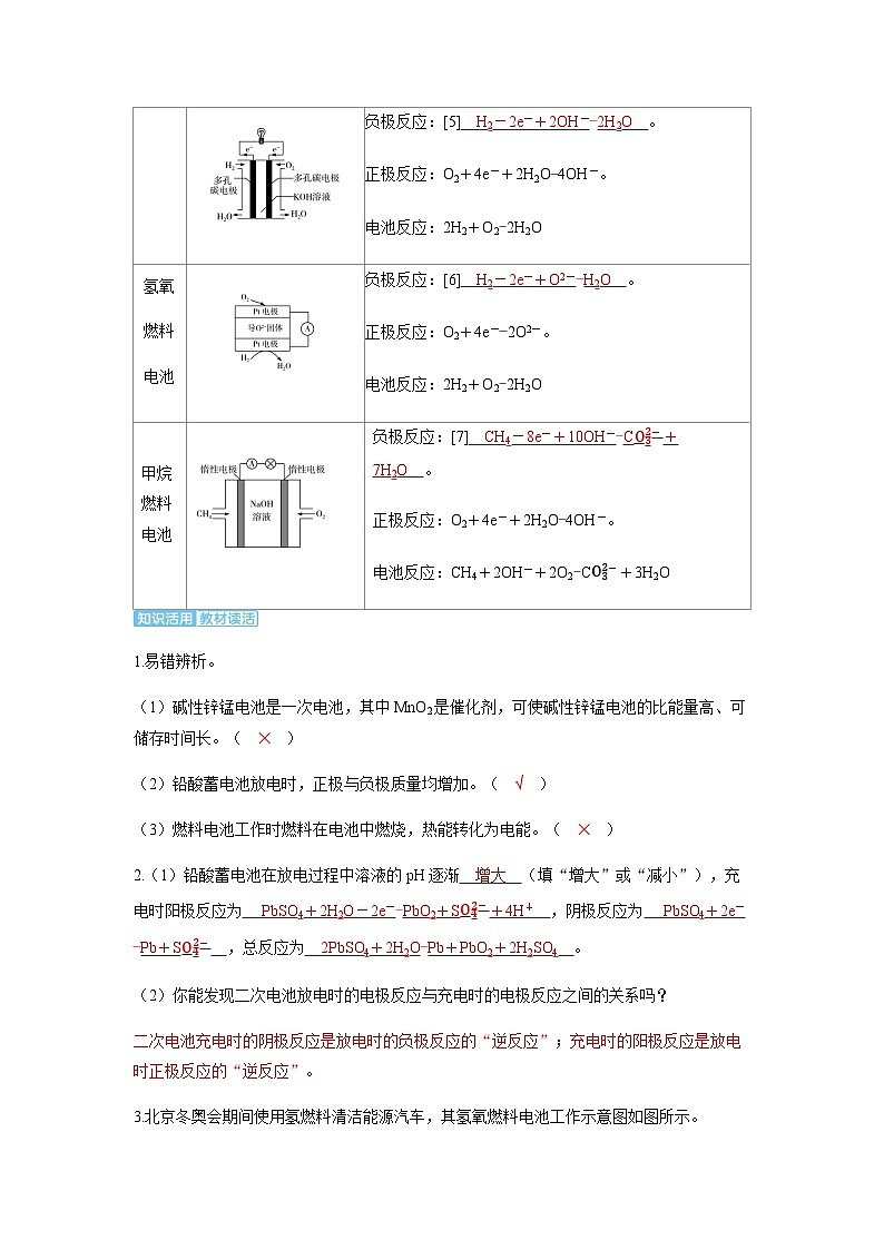 2024届高考化学复习讲义第六章化学反应与能量变化第三讲原电池的工作原理及常见电池考点二常见化学电源含答案第2页